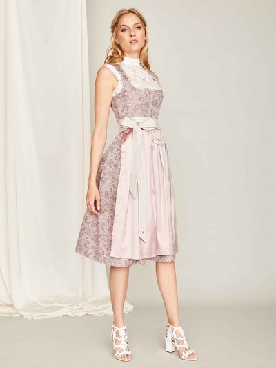 Roséfarbenes Dirndl mit Perlencharivari