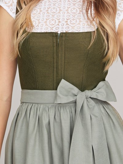 Grünes Dirndl mit Leinen-Mieder Grünes Dirndl mit Leinen-Mieder