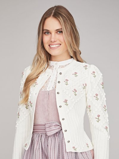 Strickjacke mit aufwendiger Blumenstickerei Strickjacke mit aufwendiger Blumenstickerei