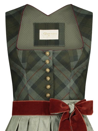 Olivgrünes Dirndl mit Karomuster Olivgrünes Dirndl mit Karomuster