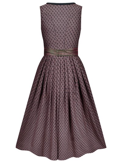 Stretch-Dirndl mit Blumen-Rautenmuster in rosa und schwarz