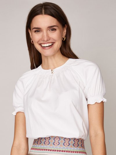 Weiße Kurzarm-Bluse Weiße Kurzarm-Bluse