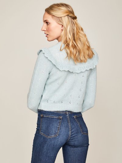 Strickjacke in Jade mit Lochmuster