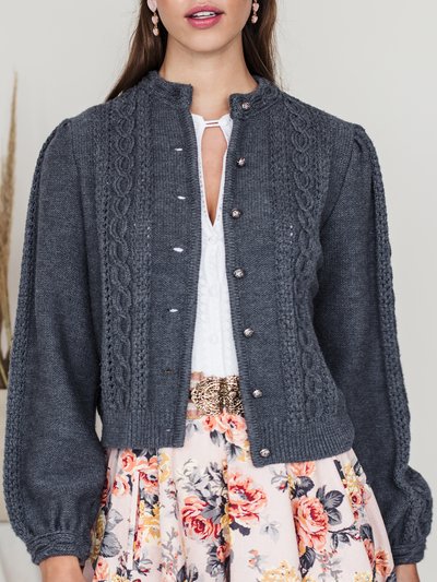 Zinngraue Oversized Strickjacke Zinngraue Oversized Strickjacke