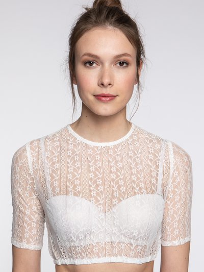 Weiße transparente Dirndlbluse