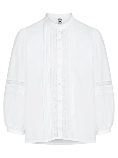 Weiße Bluse mit Häkelspitze Weiße Bluse mit Häkelspitze