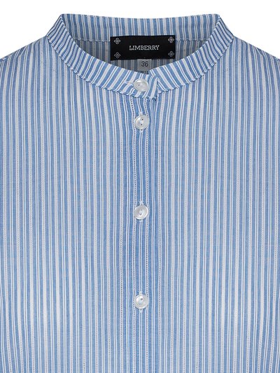 Gestreifte Bluse mit Stehkragen
