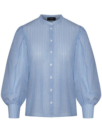 Gestreifte Bluse mit Stehkragen
