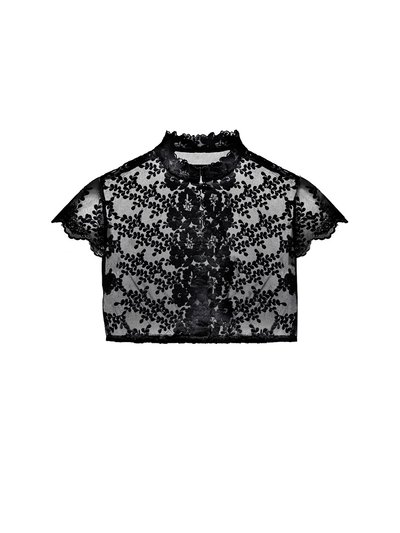 Schwarze Dirndlbluse mit Flügelarm Schwarze Dirndlbluse mit Flügelarm