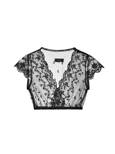 Schwarze Spitzenbluse