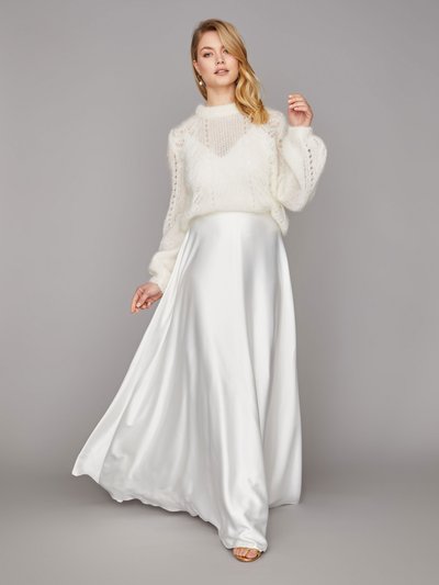 Braut-Pullover aus Mohair mit Ajourmuster Braut-Pullover aus Mohair mit Ajourmuster