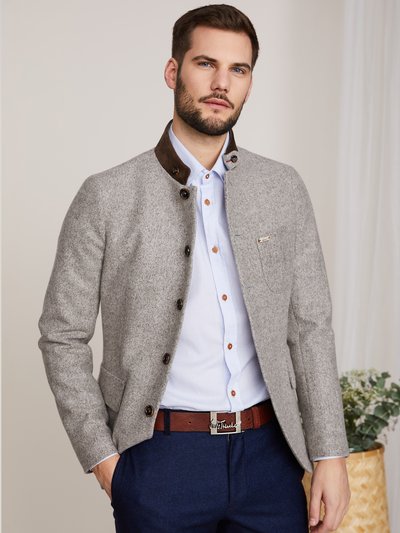 Hellgraue Loden-Herrenjacke