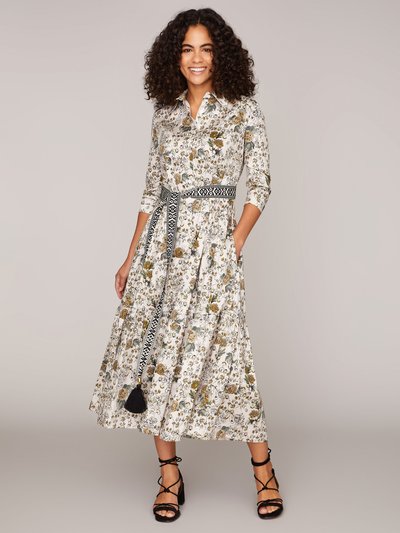 Geblümtes Kleid mit Taillengürtel Geblümtes Kleid mit Taillengürtel