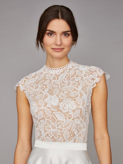 Cremefarbener Braut-Body mit Blumen-Spitze Cremefarbener Braut-Body mit Blumen-Spitze