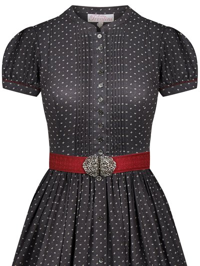 Schwarzes Kleid mit Streublumenmuster Schwarzes Kleid mit Streublumenmuster
