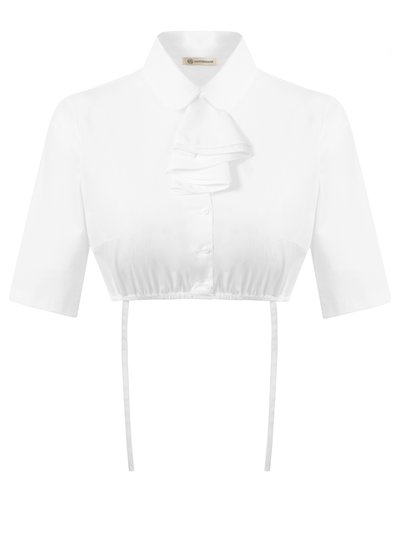 Weiße Dirndlbluse mit Rüschen-Detail