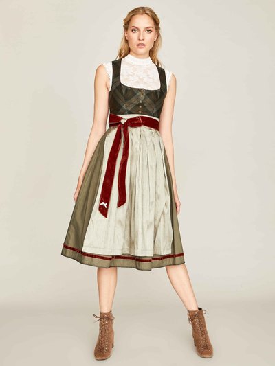 Olivgrünes Dirndl mit Karomuster Olivgrünes Dirndl mit Karomuster