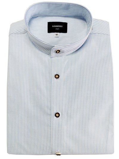 Himmelblau-Weiß gestreiftes Trachtenhemd Himmelblau-Weiß gestreiftes Trachtenhemd