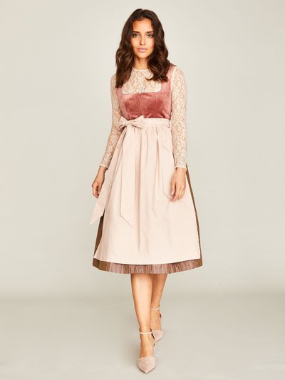 Pflaumenfarbenes Dirndl mit zwei Schürzen Pflaumenfarbenes Dirndl mit zwei Schürzen