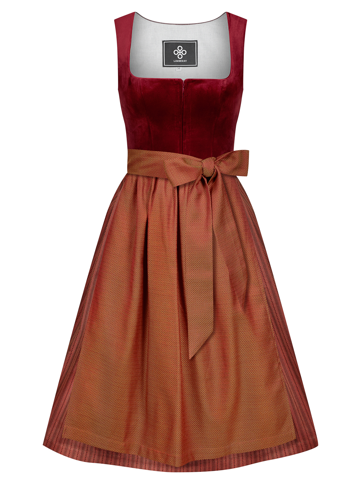 Weinrotes Dirndl mit zwei Schürzen Weinrotes Dirndl mit zwei Schürzen