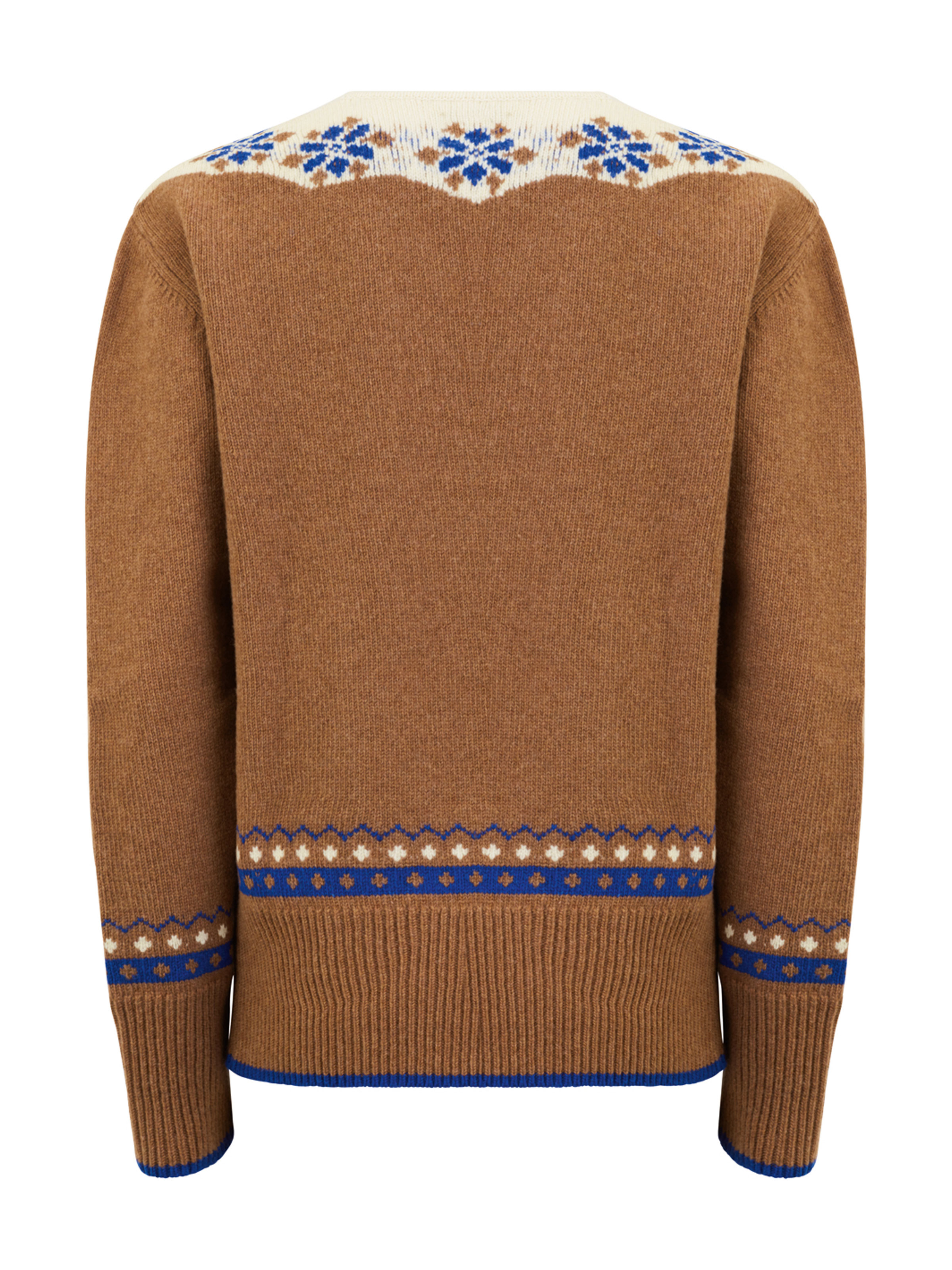 Brauner Strickpullover mit alpinem Muster Brauner Strickpullover mit alpinem Muster