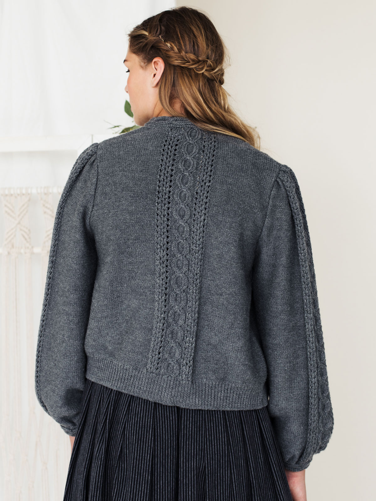 Zinngraue Oversized Strickjacke Zinngraue Oversized Strickjacke