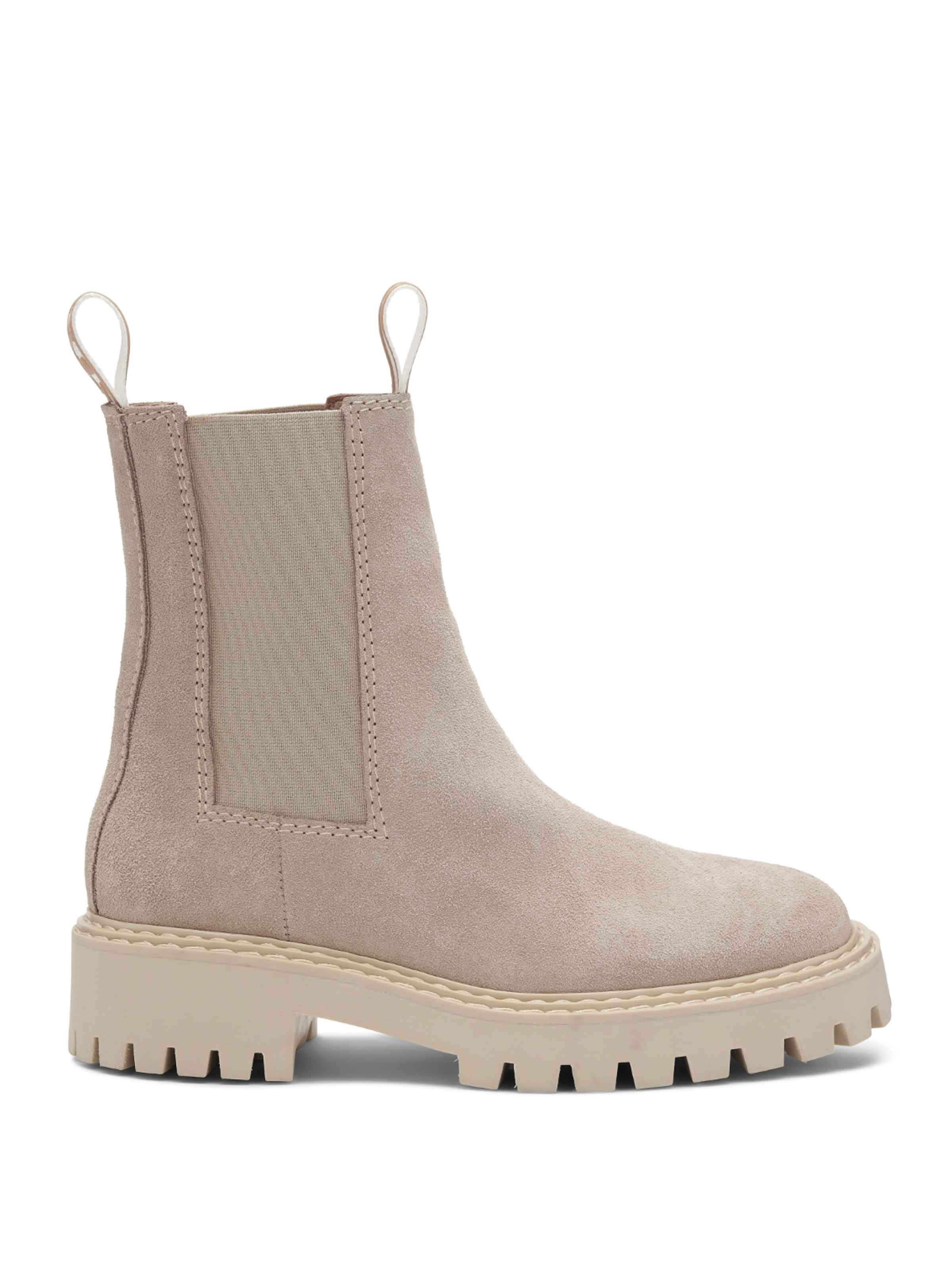 Taupefarbener Chelsea-Boot aus Leder Taupefarbener Chelsea-Boot aus Leder