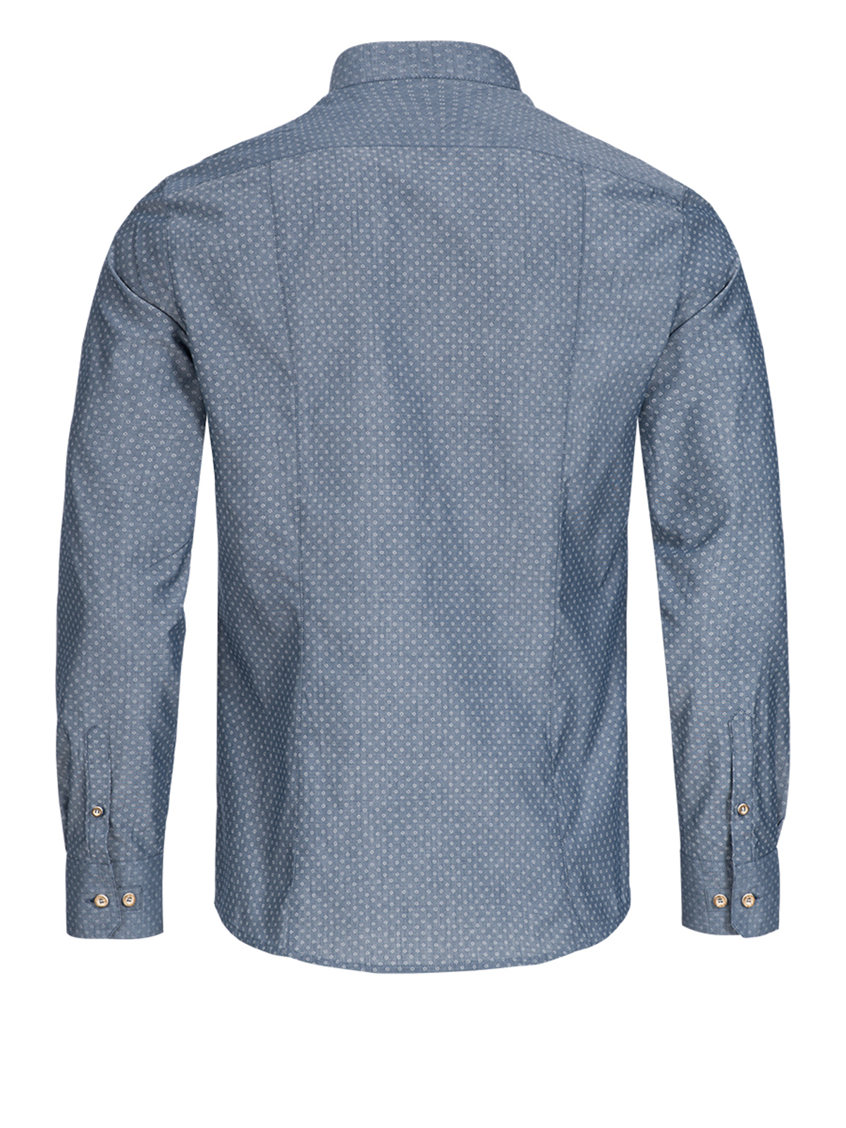 Blaues Trachtenhemd mit weißem Muster Blaues Trachtenhemd mit weißem Muster