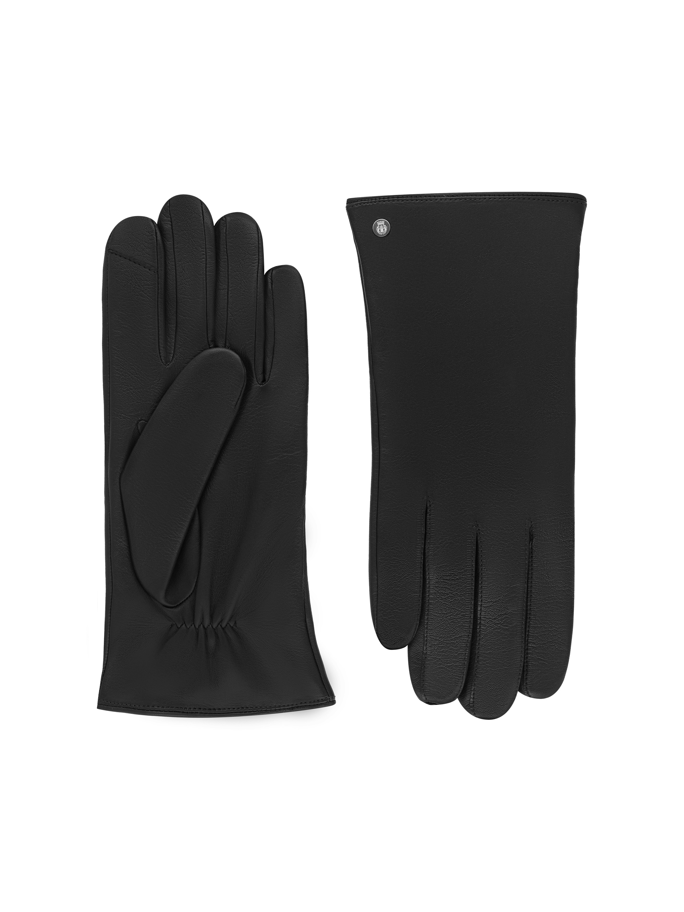 Schwarzer Handschuh aus Leder mit Touch-Funktion