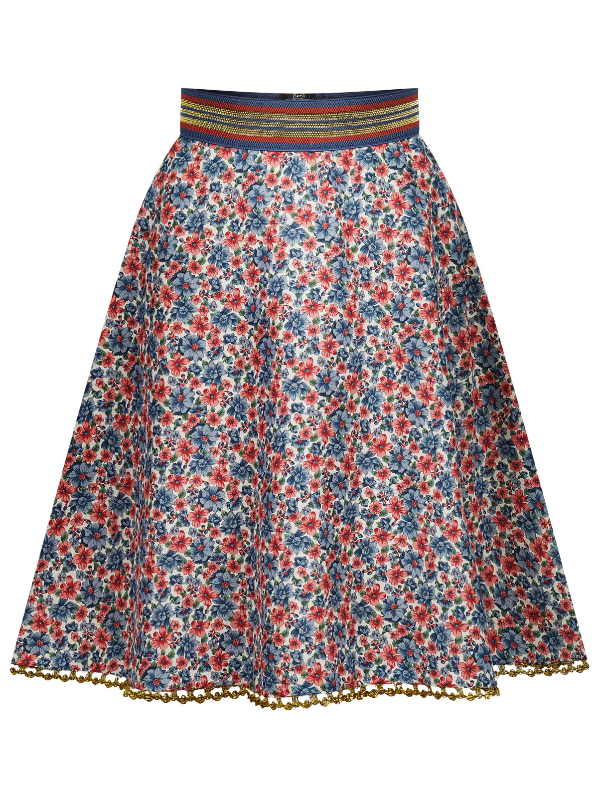 Trachtenrock mit Blumenmuster in rot und blau Trachtenrock mit Blumenmuster in rot und blau