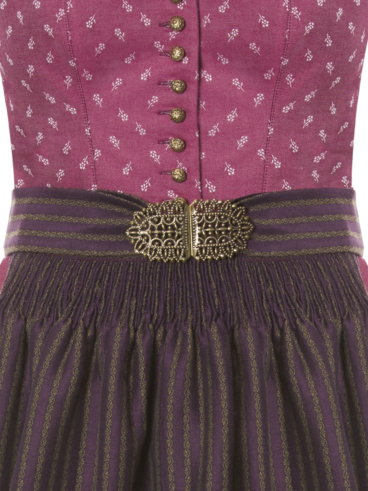 Stretch-Dirndl in Beere mit floralem Muster Stretch-Dirndl in Beere mit floralem Muster