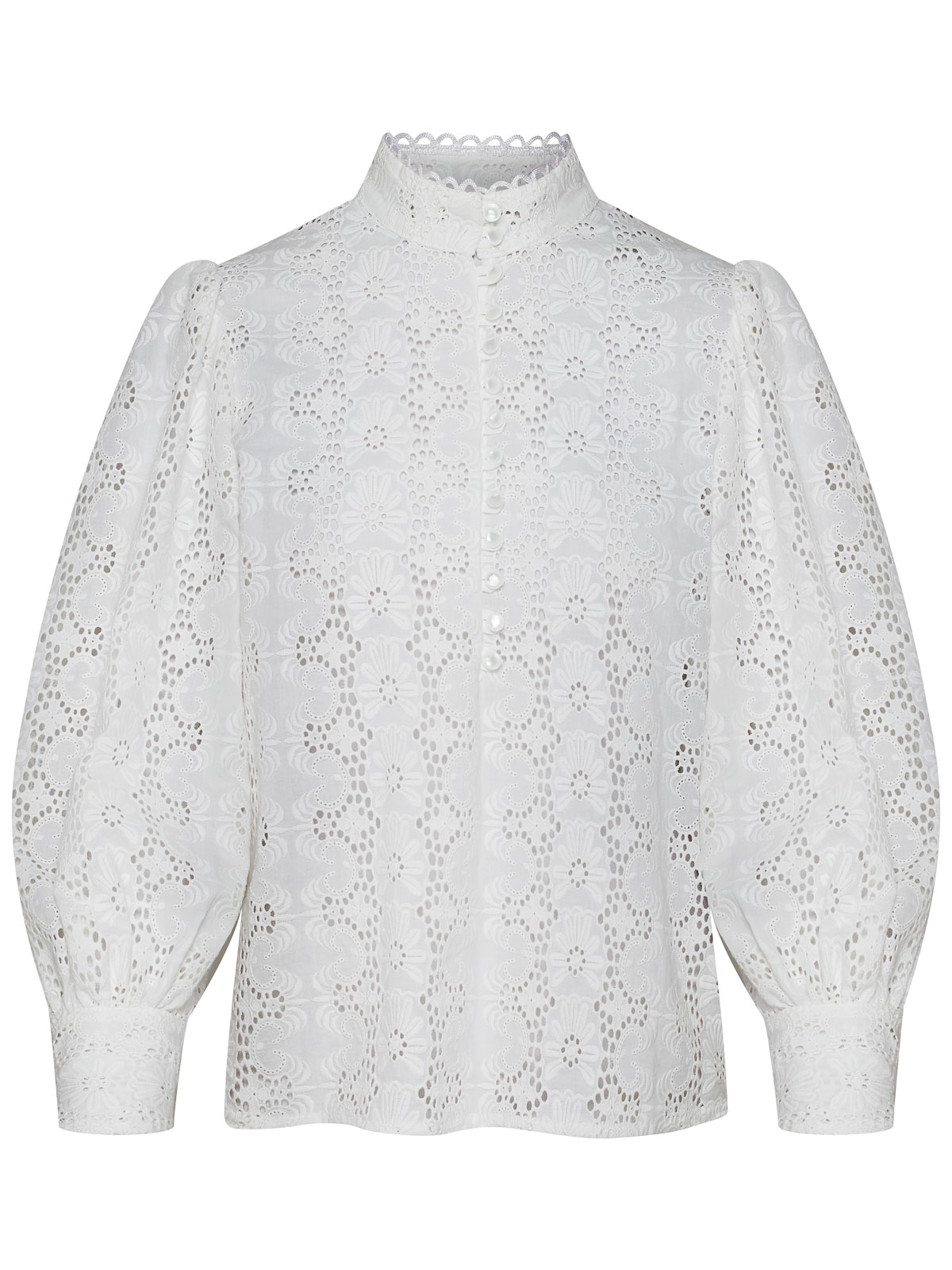 Weiße Bluse mit Lochstickerei Weiße Bluse mit Lochstickerei