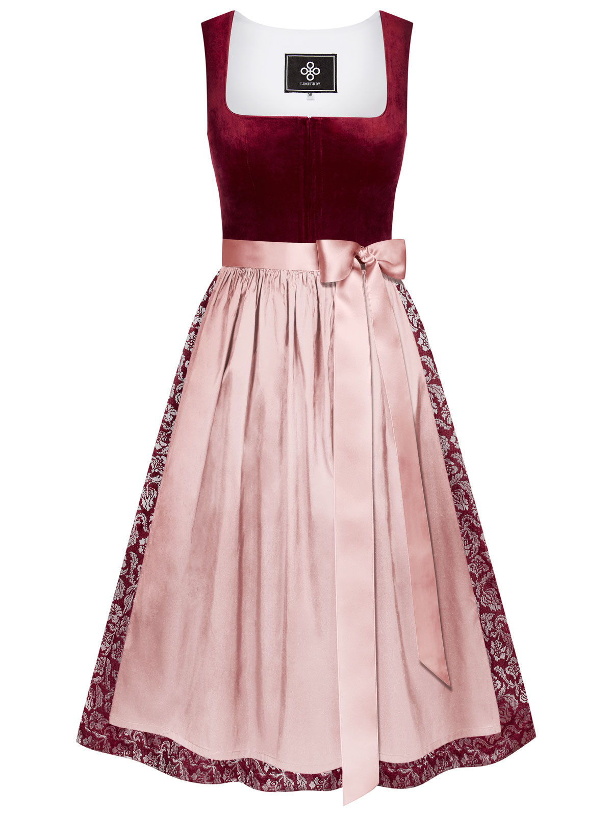 Dunkelrotes Dirndl mit zwei Schürzen Dunkelrotes Dirndl mit zwei Schürzen