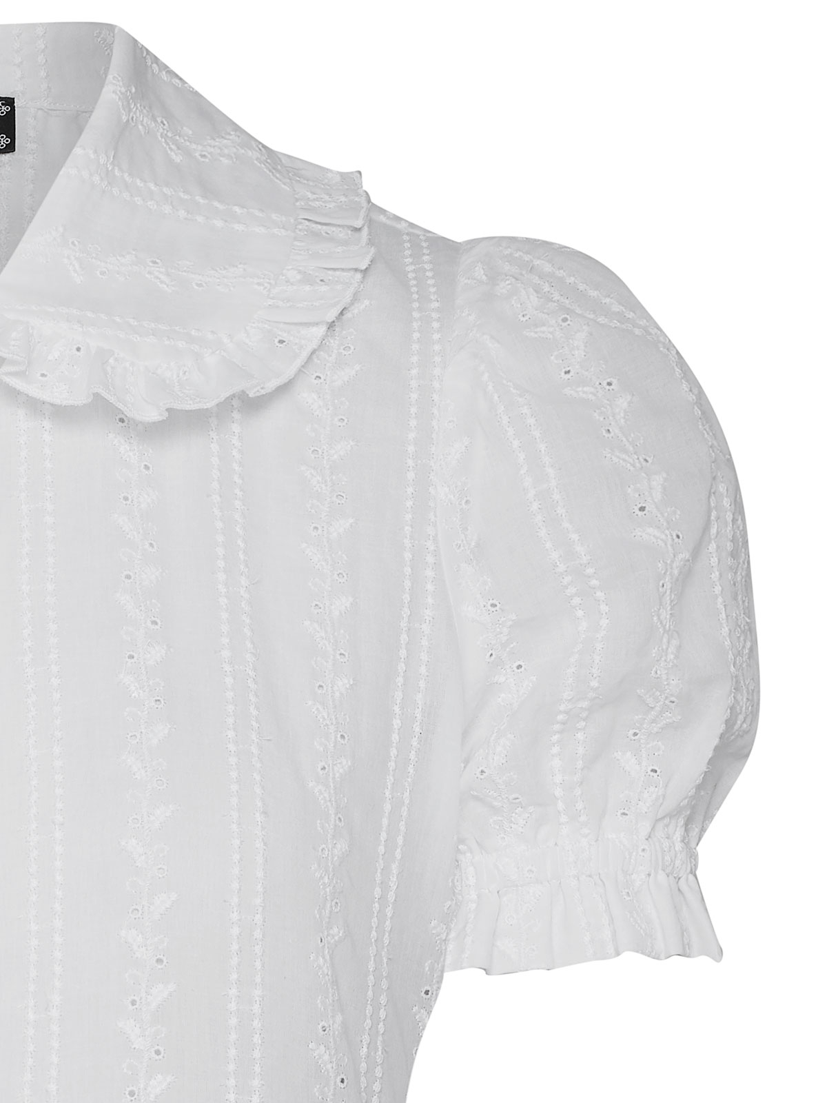 Kurzarm Bluse aus Lochstickerei Kurzarm Bluse aus Lochstickerei
