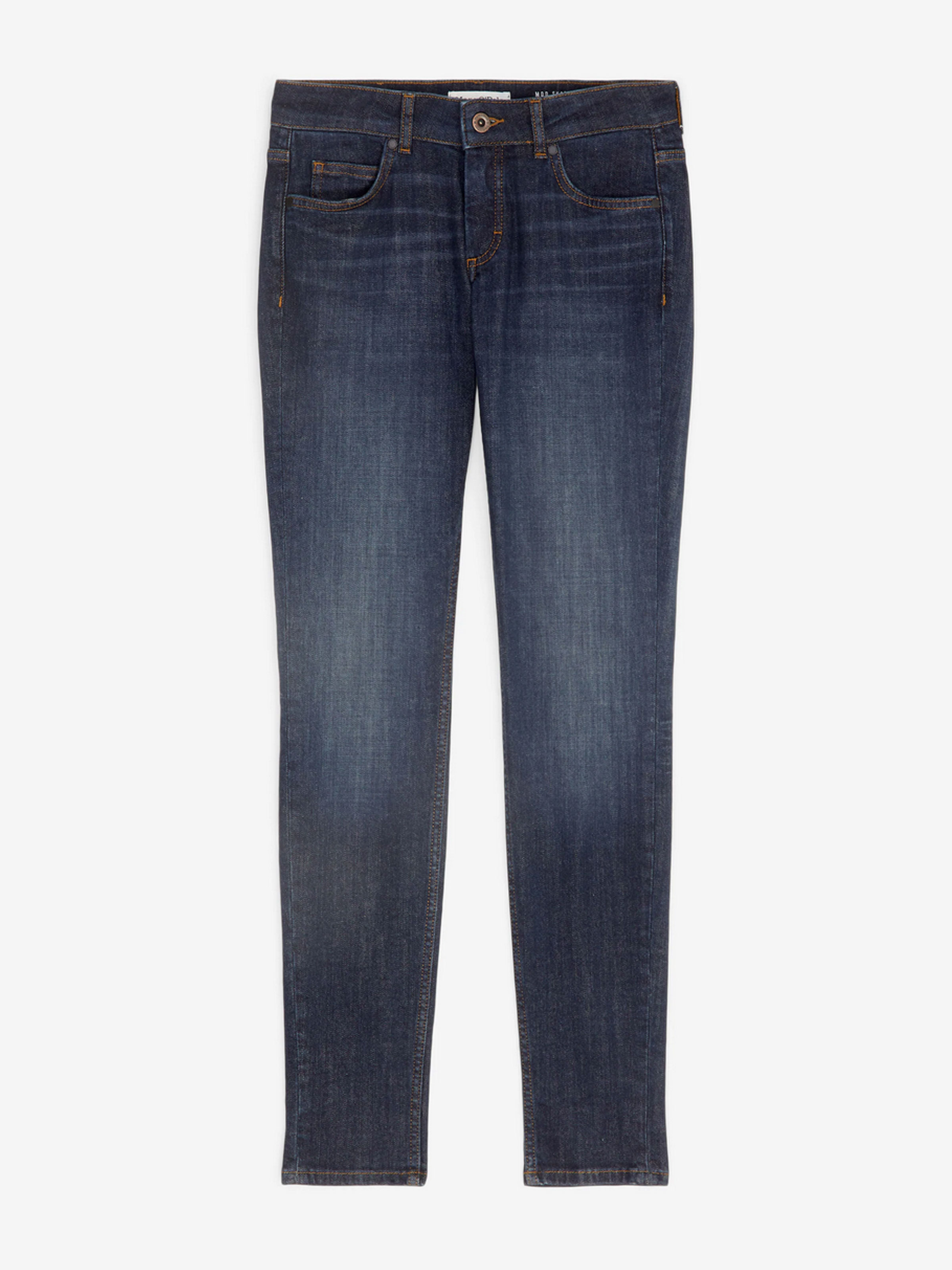 Blaue Skinny-Jeans mit dezenter Used-Waschung