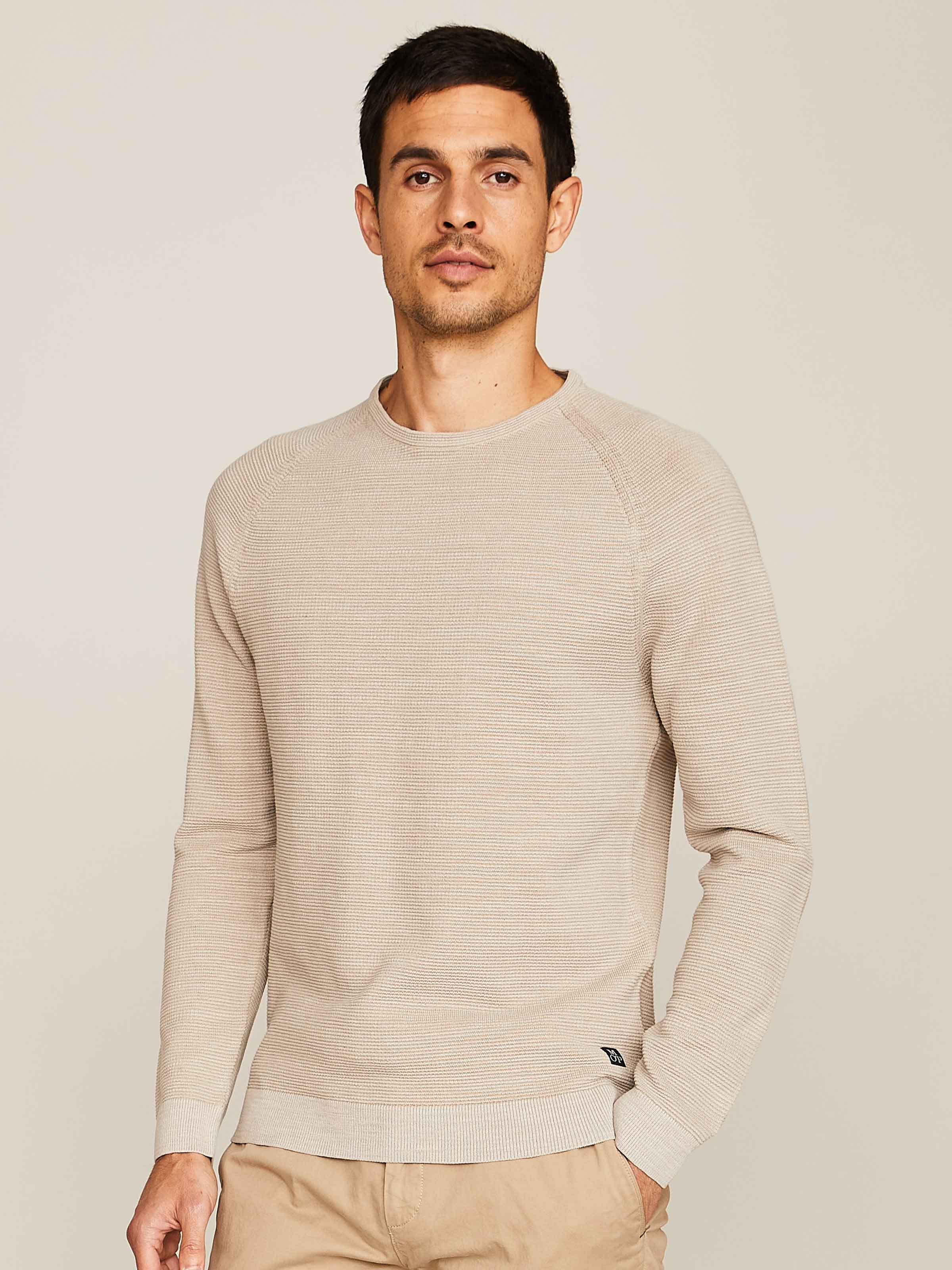 Beigefarbener Pullover aus Baumwolle