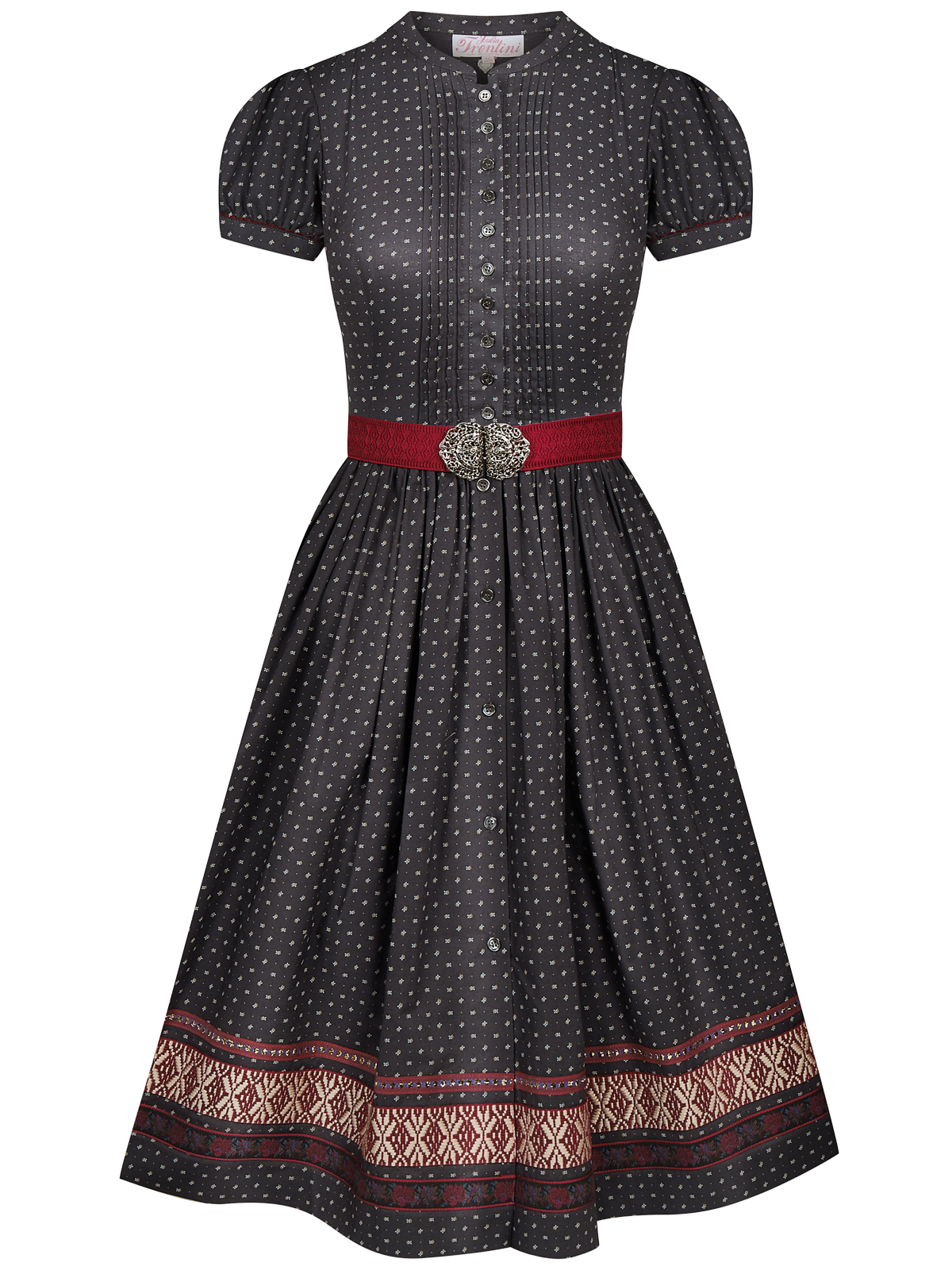 Schwarzes Kleid mit Streublumenmuster Schwarzes Kleid mit Streublumenmuster