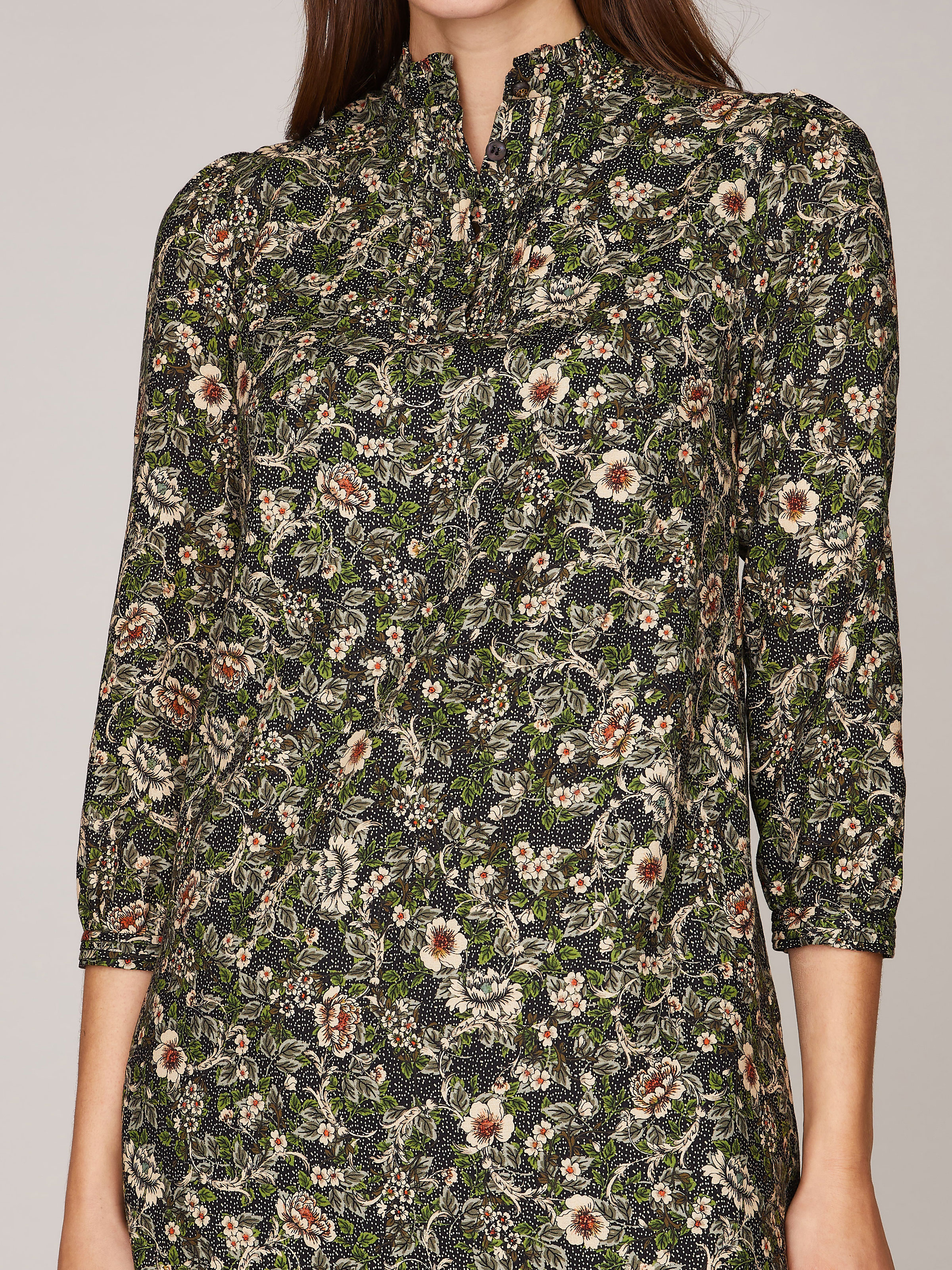 Geblümtes Midi-Kleid aus Baumwolle Geblümtes Midi-Kleid aus Baumwolle