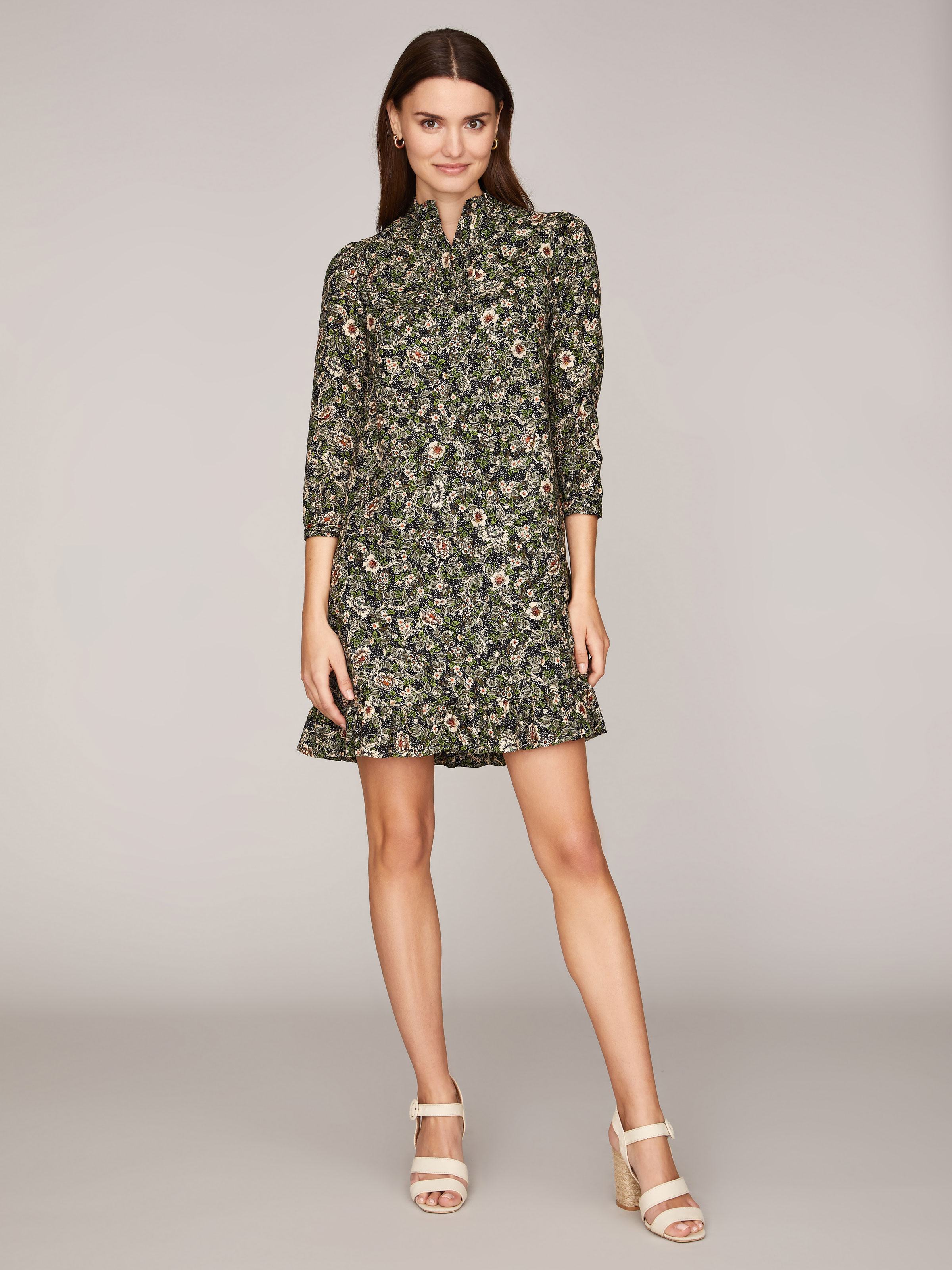 Geblümtes Midi-Kleid aus Baumwolle Geblümtes Midi-Kleid aus Baumwolle
