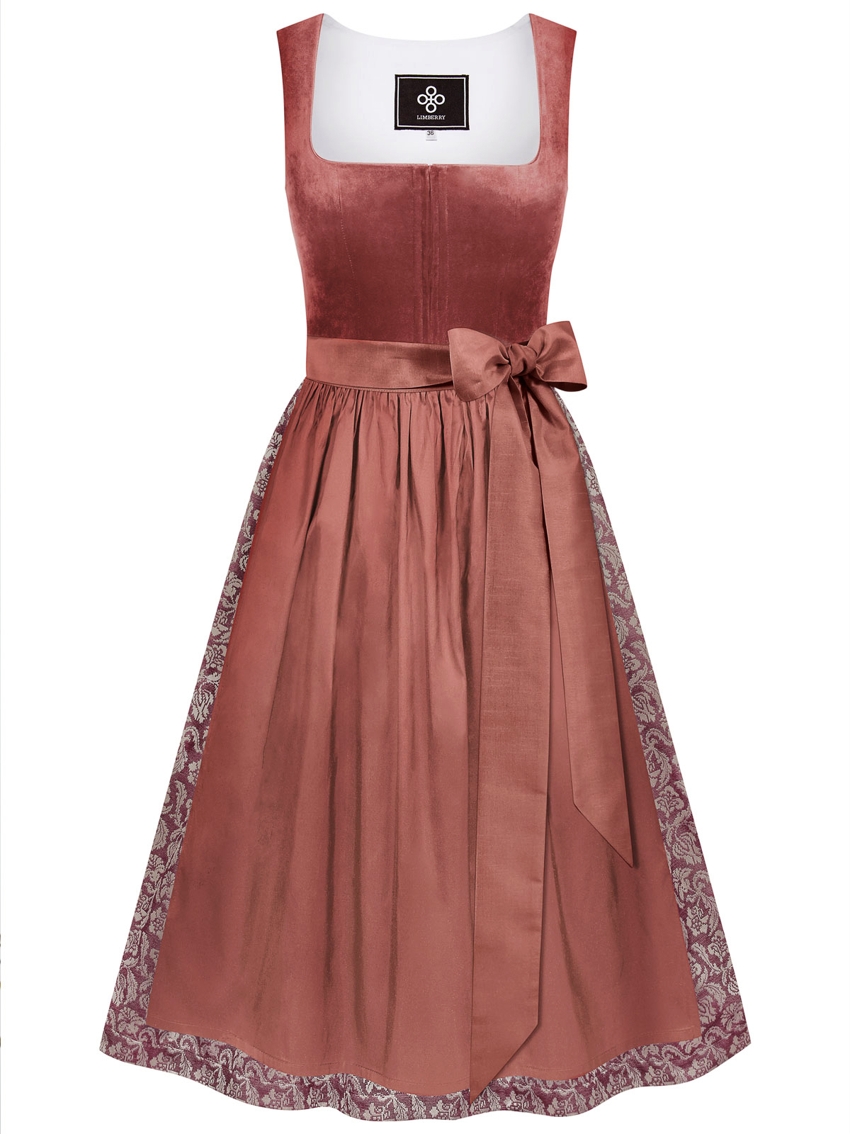 Pflaumen-farbenes Dirndl mit zwei Schürzen Pflaumen-farbenes Dirndl mit zwei Schürzen