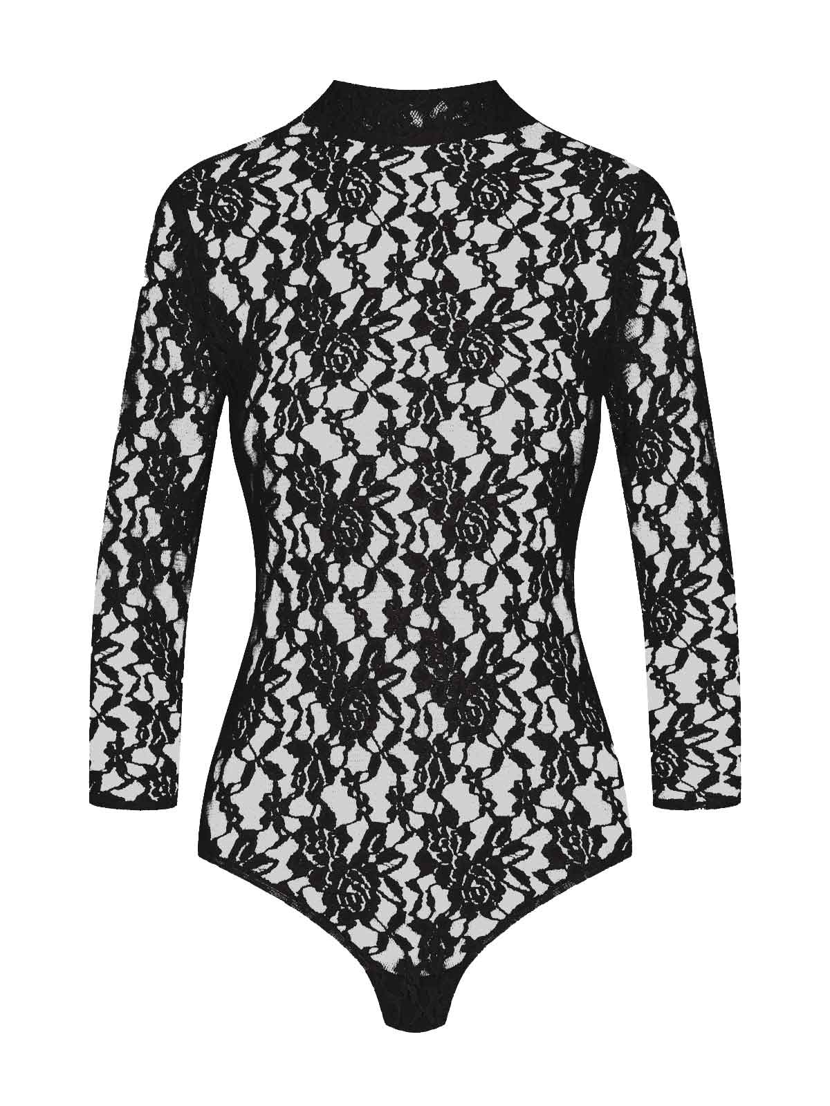 Spitzenbody mit dreiviertel Arm und Stehkragen
Spitzenbody mit dreiviertel Arm und Stehkragen