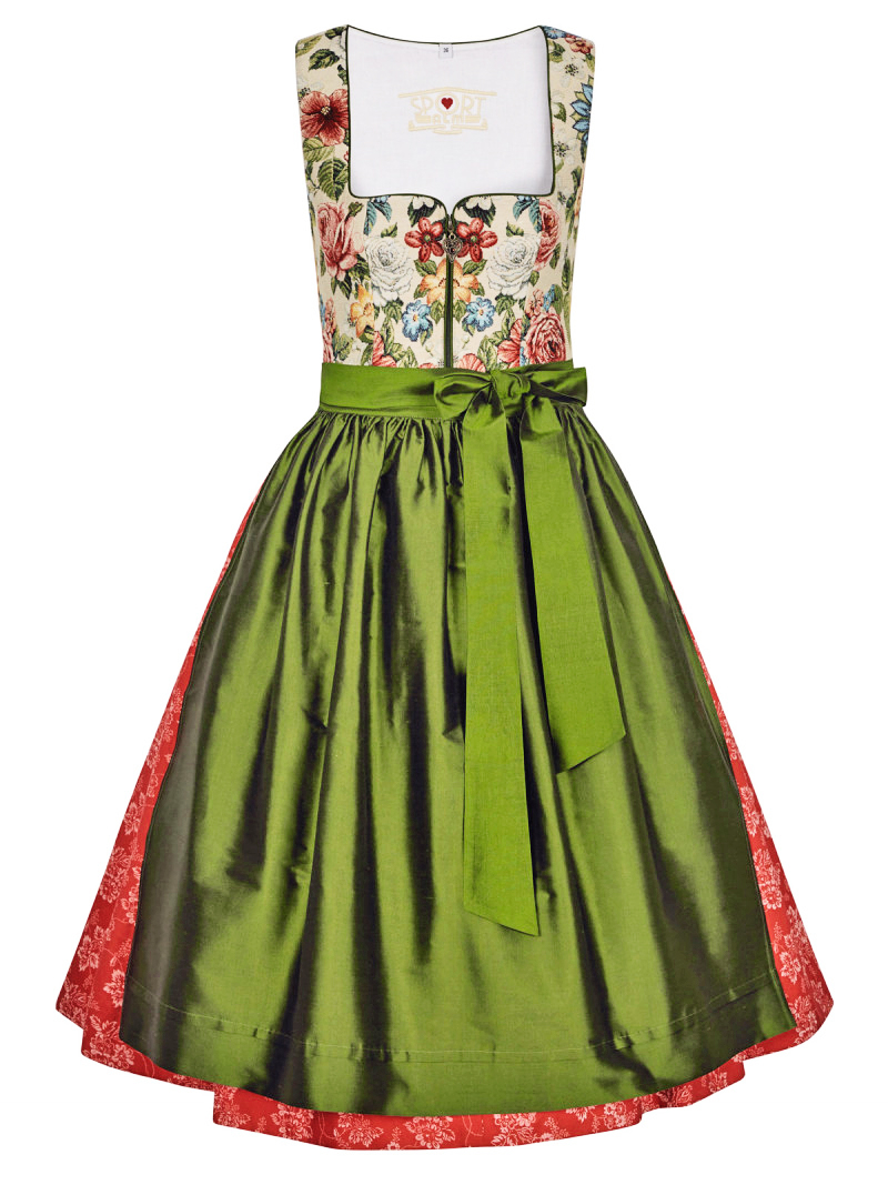 Rosé-grünes Dirndl mit Schürze Rosé-grünes Dirndl mit Schürze
