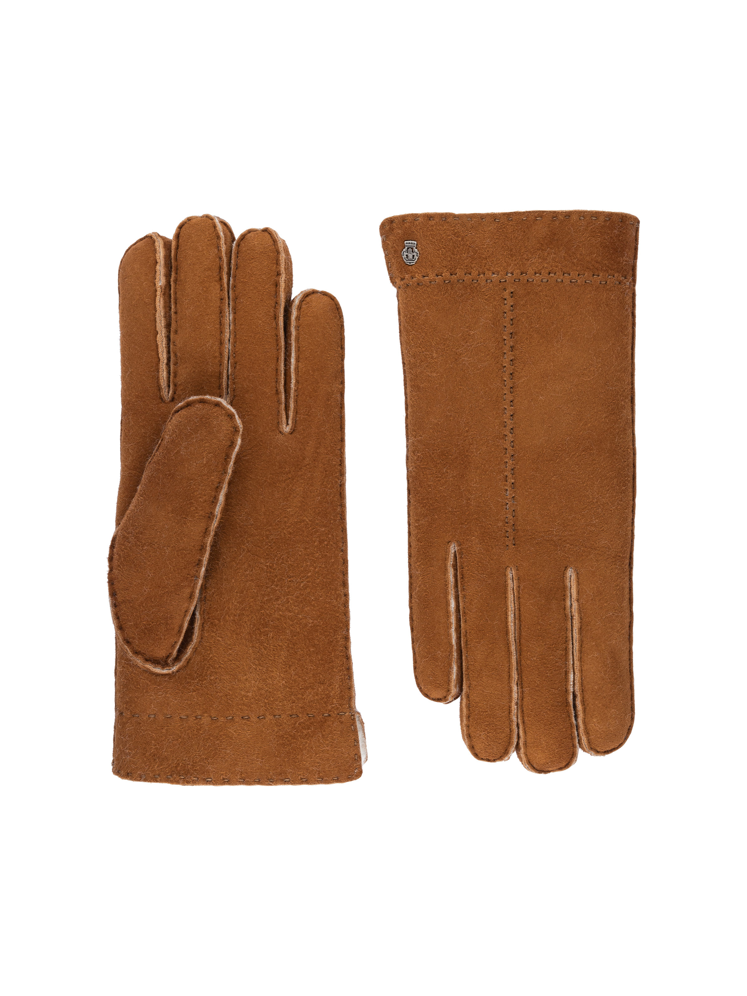 Haselnussfarbene Handschuh aus Leder