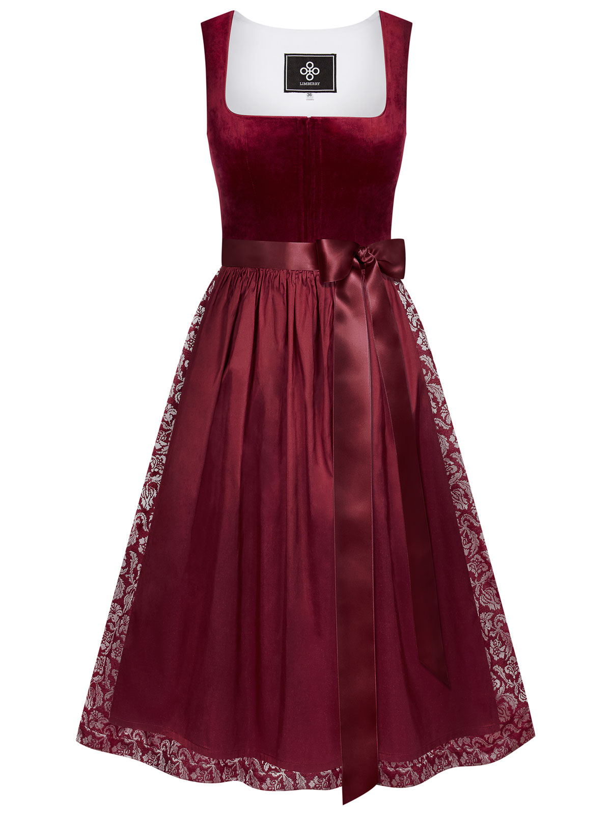 Dunkelrotes Dirndl mit zwei Schürzen Dunkelrotes Dirndl mit zwei Schürzen