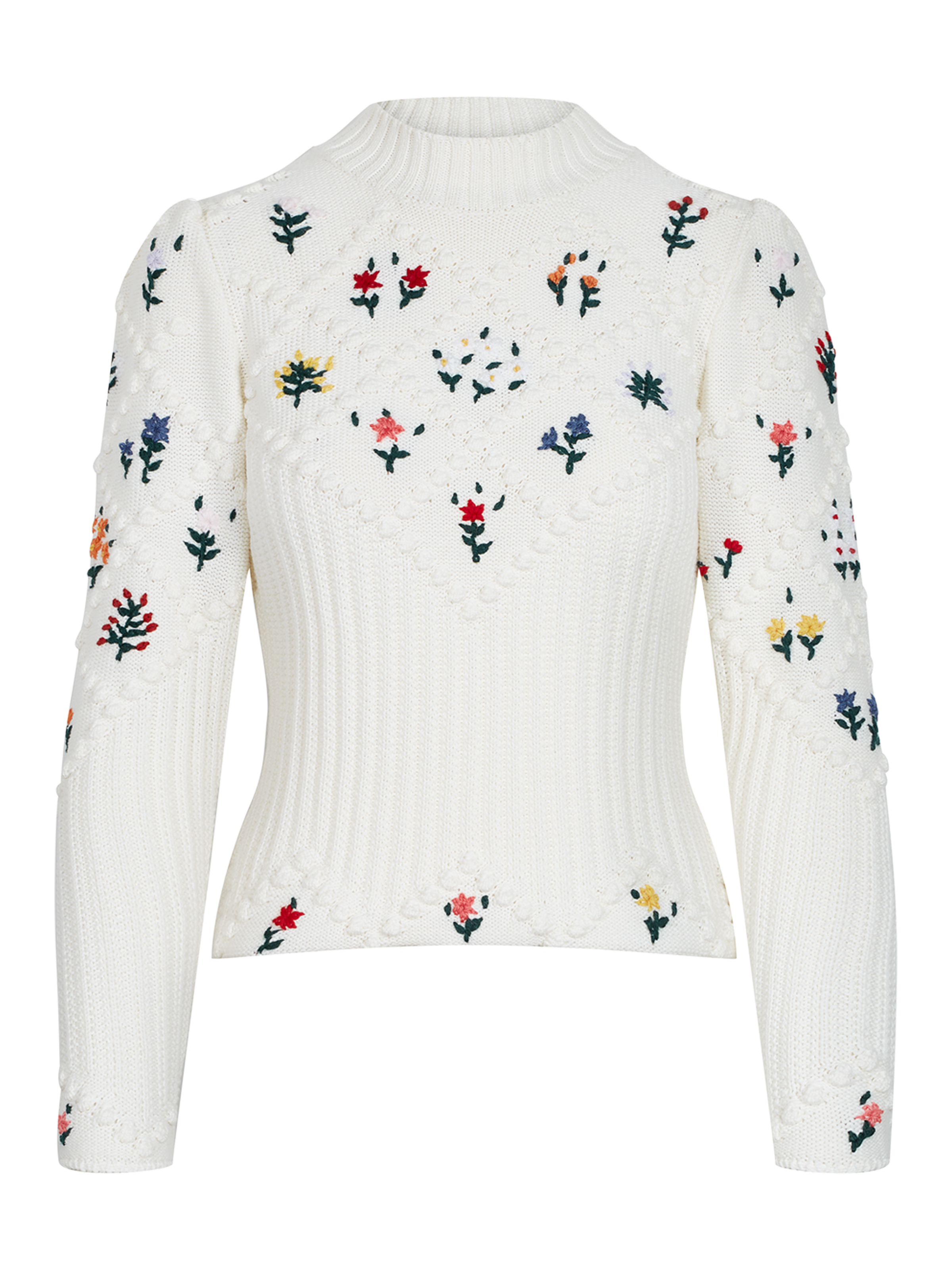 Strickpullover mit Blumenstickerei Strickpullover mit Blumenstickerei