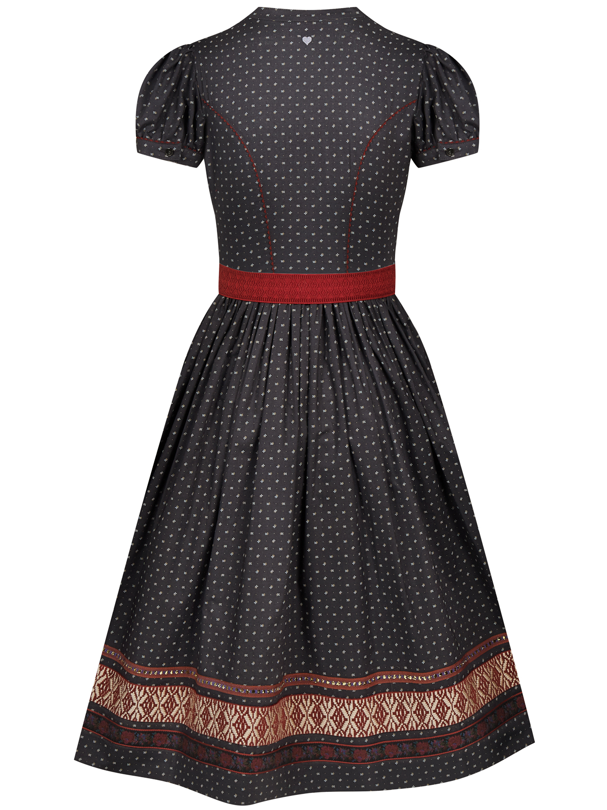 Schwarzes Kleid mit Streublumenmuster Schwarzes Kleid mit Streublumenmuster