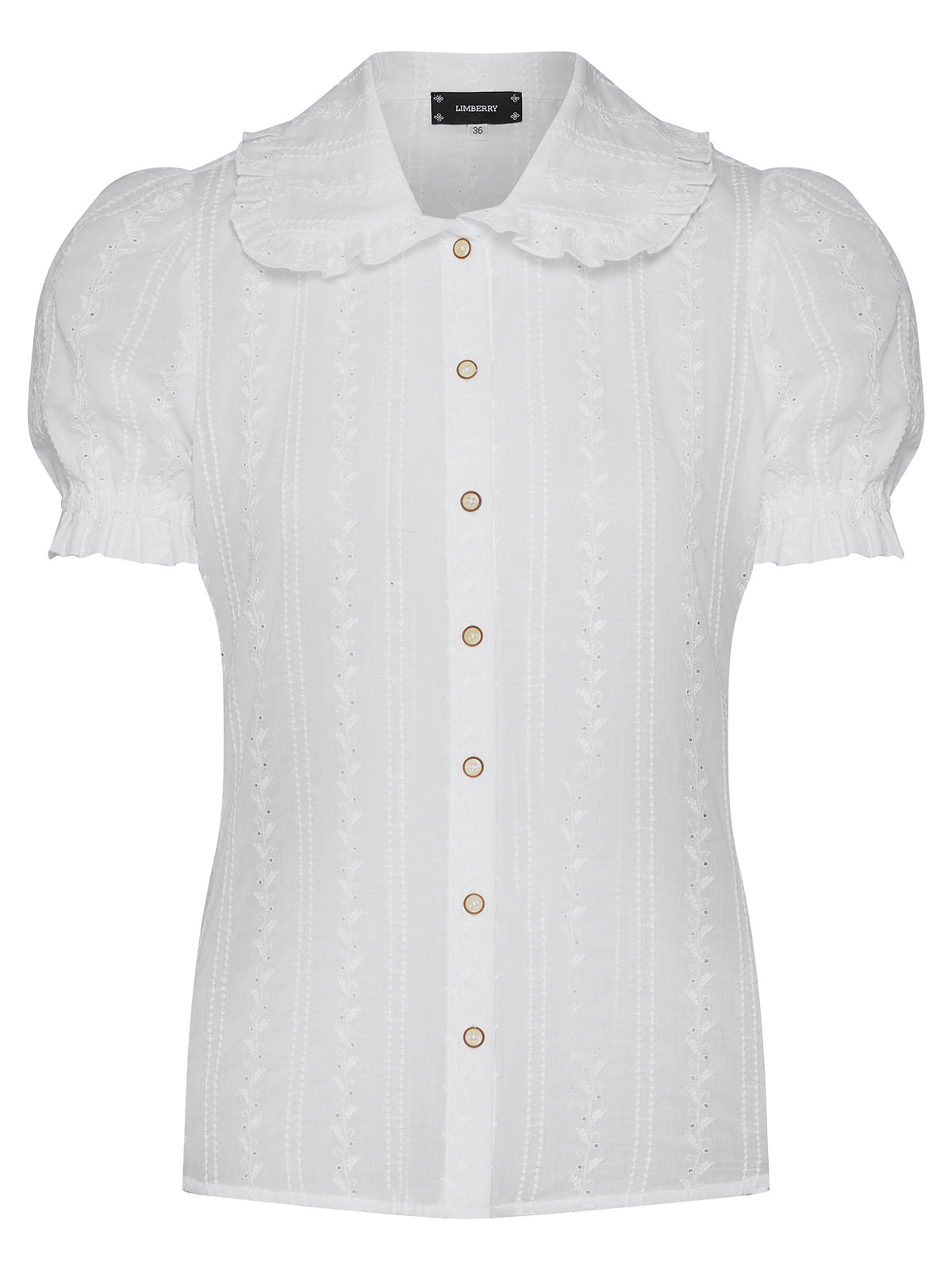 Kurzarm Bluse aus Lochstickerei Kurzarm Bluse aus Lochstickerei