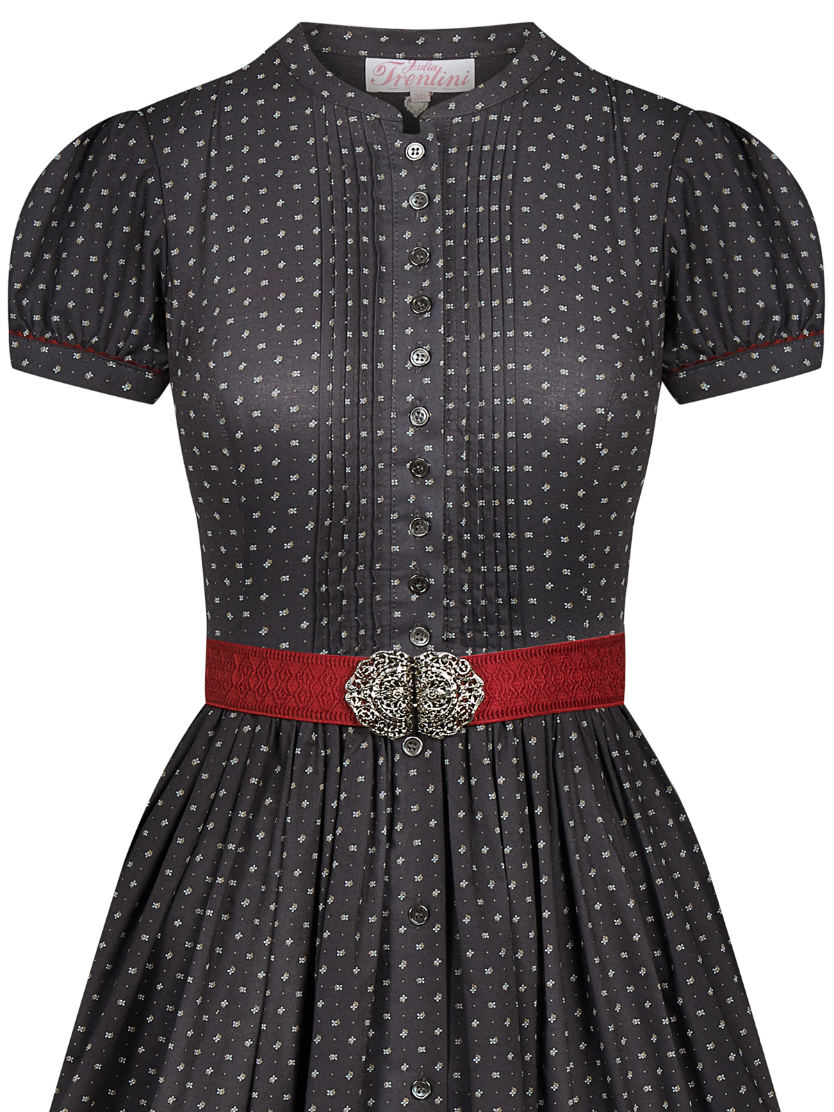 Schwarzes Kleid mit Streublumenmuster Schwarzes Kleid mit Streublumenmuster