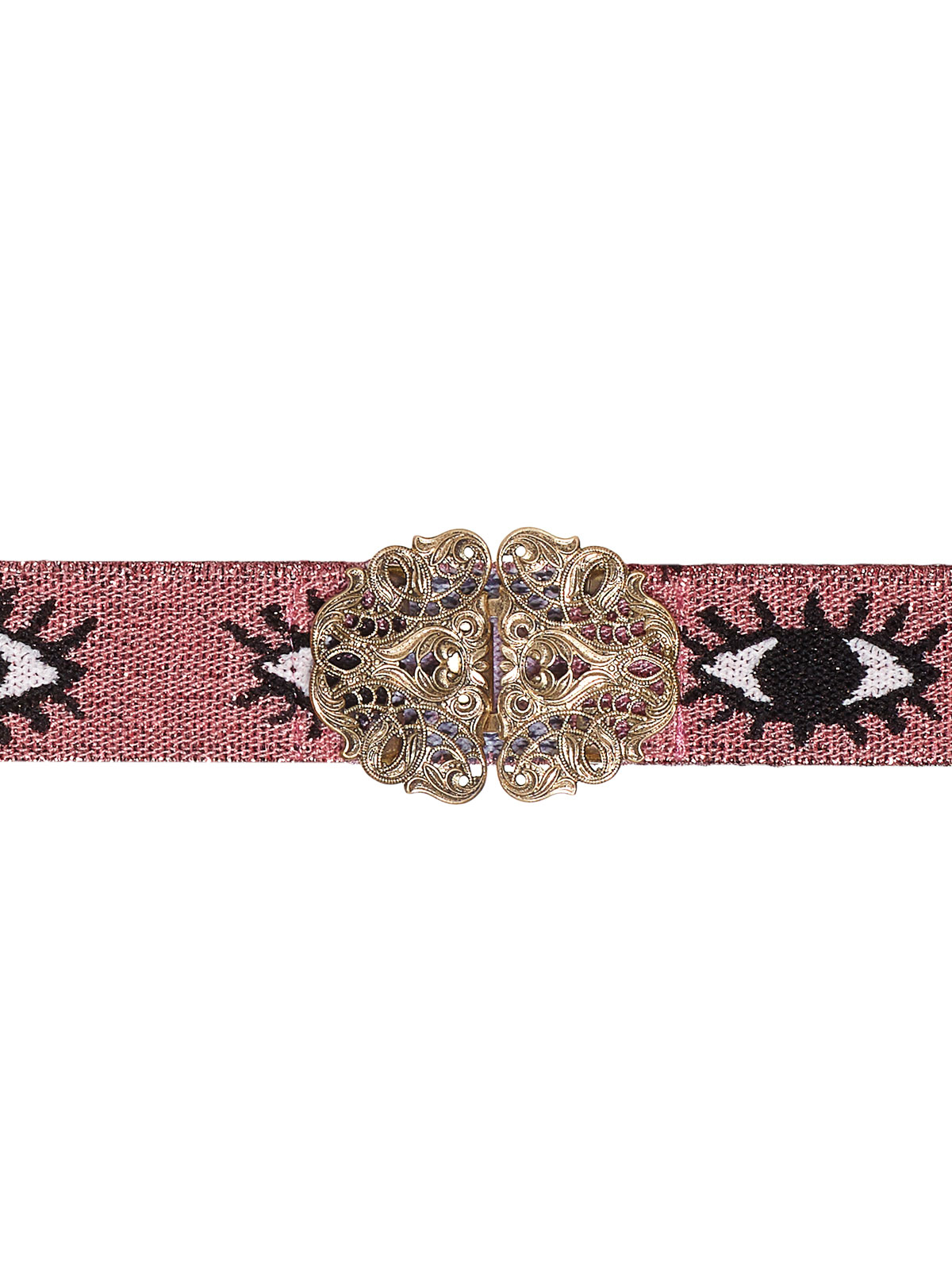 Pinker Stretch-Trachtengürtel mit Augen-Muster Pinker Stretch-Trachtengürtel mit Augen-Muster