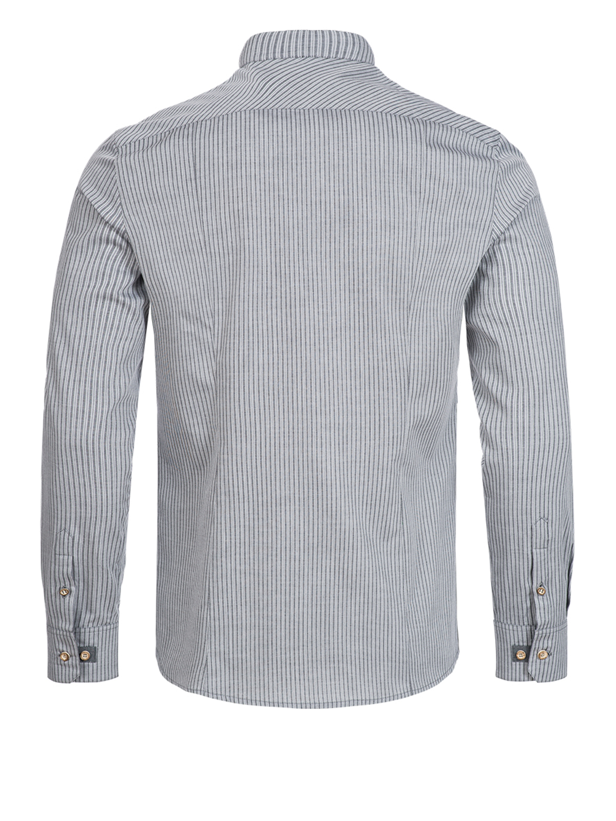 Grau gestreiftes Slimfit Trachtenhemd Grau gestreiftes Slimfit Trachtenhemd